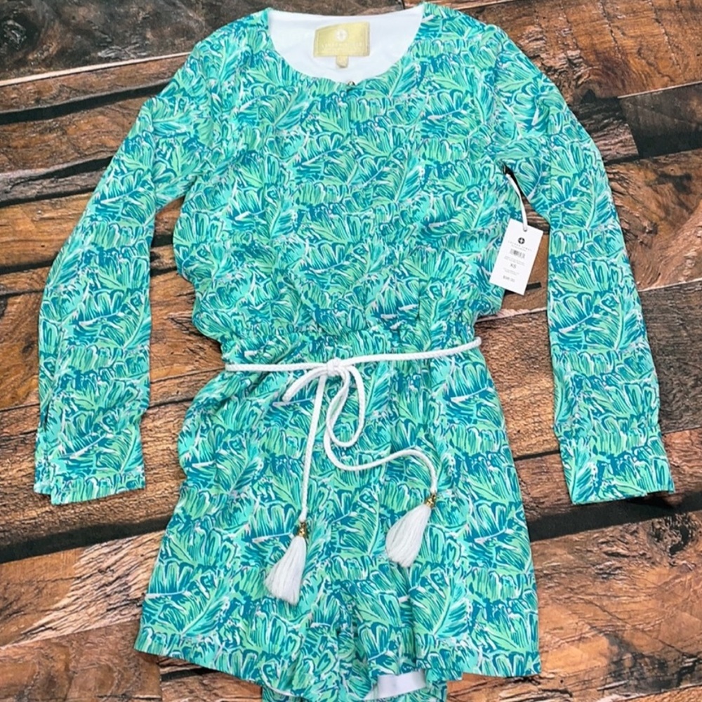 Lauren James Adalea long sleeve cutout romper shake your palms medium NWT